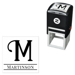 Einfaches fettes einzelnes Initial-Monogramm Name  Permastempel