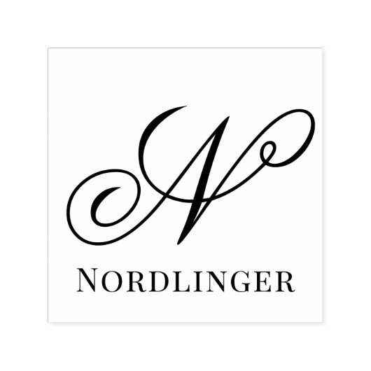 Einfaches fettes einzelnes Initial-Monogramm Name Permastempel (Design)