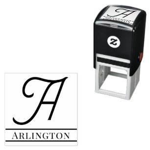 Einfaches fettes einzelnes Initial-Monogramm Name  Permastempel