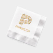 Einfaches fettes einzelnes Initial-Monogramm und N Servietten Mit Folie (Links)