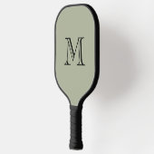 Einfaches fettes Monogramm Initial Salbeigrün Pickleball Schläger (Links)