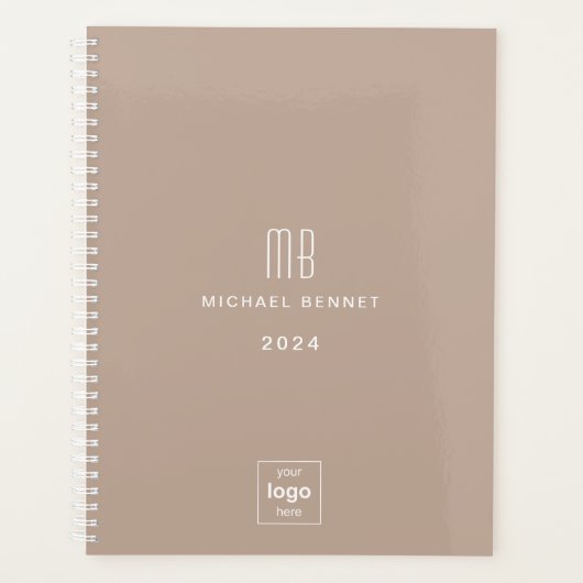 Einfaches Firmenlogo 2024 Planer (Vorderseite)