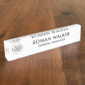 Einfaches Firmenlogo Corporate Custom Namensplakette (Seite)