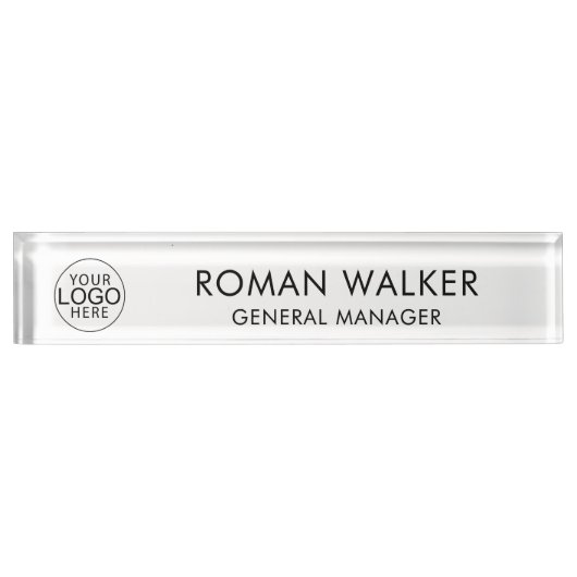 Einfaches Firmenlogo Corporate Custom Namensplakette (Vorderseite)