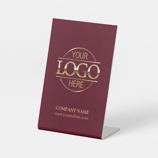 Einfaches Firmenlogo für Burgund Sockelschild (Vorderseite)