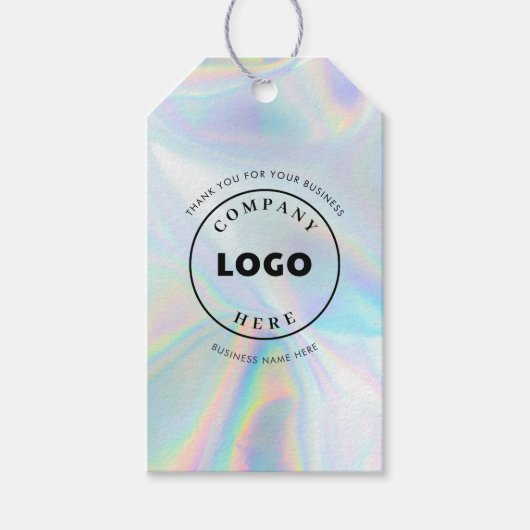 Einfaches Firmenlogo Holografisch Custom Geschenkanhänger (Vorderseite)