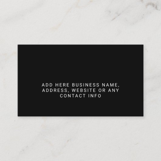 Einfaches Firmenlogo insgesamt schwarz Visitenkarte (Vorderseite)