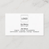 Einfaches Firmenlogo mit Schwarz-weißer Markenbeze Visitenkarte (Rückseite)