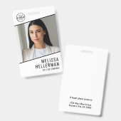 Einfaches Firmenlogo Mitarbeiterausweis Ausweis (Vorder- & Rückseite)