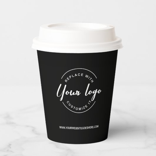Einfaches Firmenlogo Modern beruflich Paper Cup Pappbecher (Vorderseite)