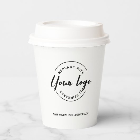 Einfaches Firmenlogo Modern beruflich Pappbecher (Vorderseite)