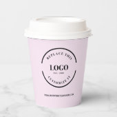 Einfaches Firmenlogo Modern beruflich Pink Pappbecher (Vorderseite)