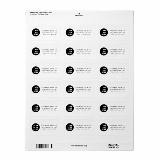 Einfaches Firmenlogo Moderne Lieferadresse Adressaufkleber (Vorne)