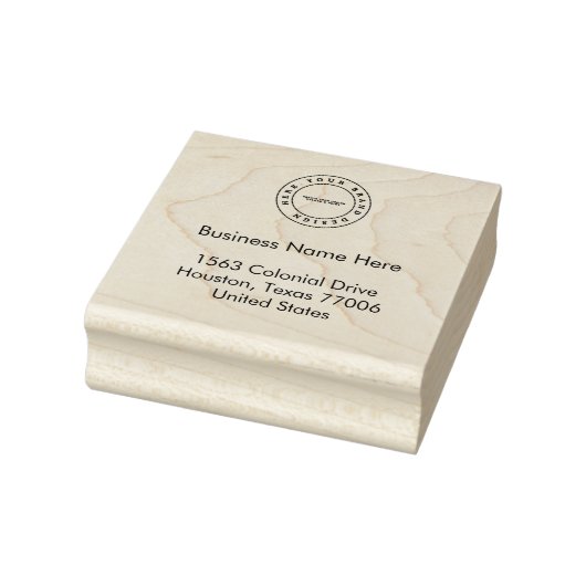 Einfaches Firmenlogo | Name | Adresse Gummistempel (Stempel)