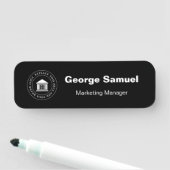 Einfaches Firmenlogo | Name | Bezeichnung Namensschild (Beispiel)