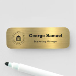 Einfaches Firmenlogo | Name | Bezeichnung Namensschild