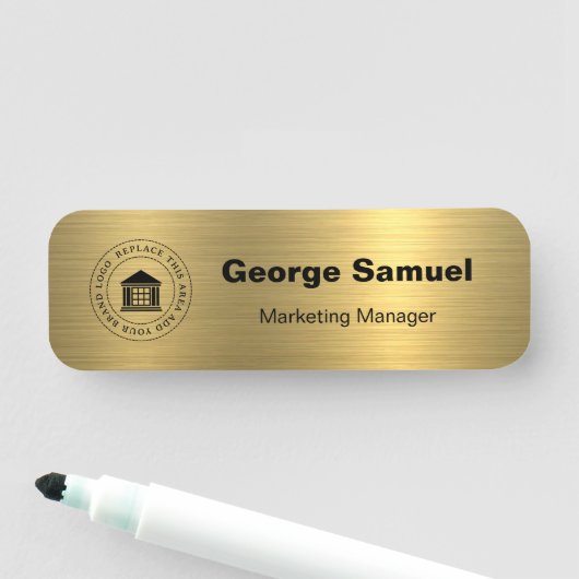 Einfaches Firmenlogo | Name | Bezeichnung Namensschild (Beispiel)