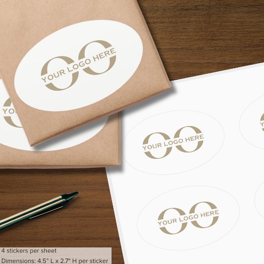 einfaches Firmenlogo Ovaler Aufkleber