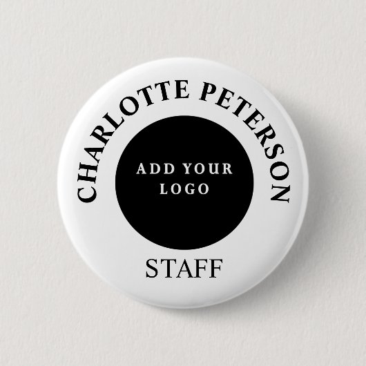 Einfaches Firmenlogo-Staff-Name-Tag Custom Button (Vorderseite)