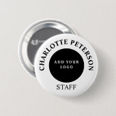 Einfaches Firmenlogo-Staff-Name-Tag Custom Button (Vorne & Hinten)
