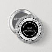 Einfaches Firmenlogo und Name Silber Button (Vorne & Hinten)
