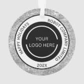 Einfaches Firmenlogo und Name Silver Ornament (Rückseite)