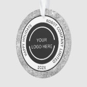 Einfaches Firmenlogo und Name Silver Ornament (Vorderseite)