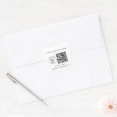 Einfaches Firmenlogo und QR-Code Quadratischer Aufkleber (Umschlag)