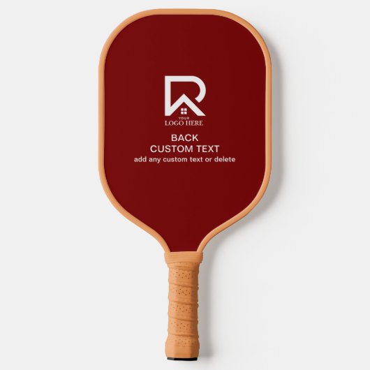 Einfaches Firmenlogo und Text Pickleball Schläger (Rückseite)