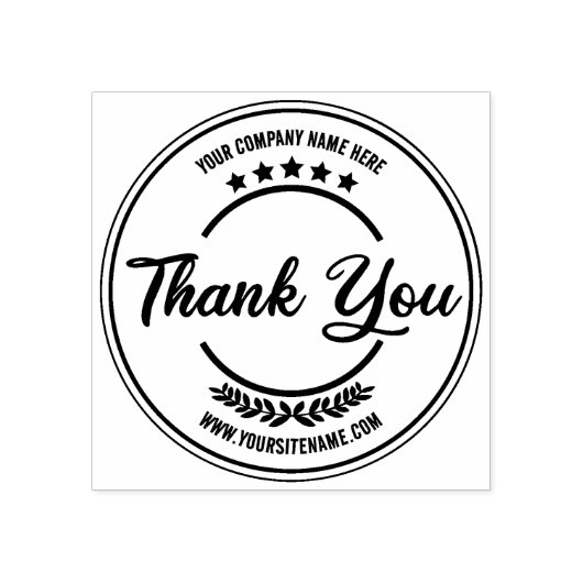 Einfaches Firmenskript Vielen Dank, Custom Gummistempel (Prägung)
