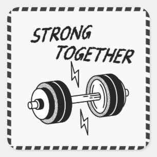 Einfaches Fitnessstudio / Fitness Schwitze jetzt Quadratischer Aufkleber