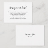 Einfaches Flitterwochenfonds Begleitkarte (Vorne/Hinten)