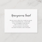 Einfaches Flitterwochenfonds Begleitkarte (Vorderseite)