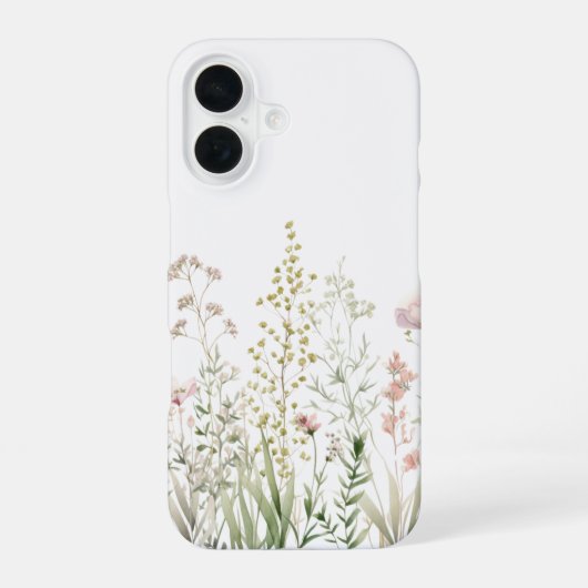 einfaches floral iPhone 16 Hülle (Rückseite)