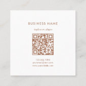 Einfaches Floral Natural Terracotta QR Code Vielen Quadratische Visitenkarte (Rückseite)