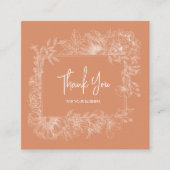 Einfaches Floral Natural Terracotta QR Code Vielen Quadratische Visitenkarte (Vorderseite)