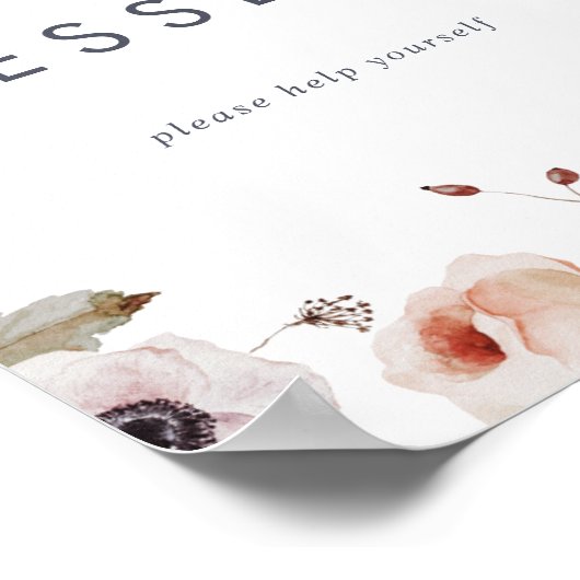 Einfaches florales Dessert-Zeichen Poster (Ecke)