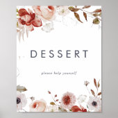 Einfaches florales Dessert-Zeichen Poster (Vorne)