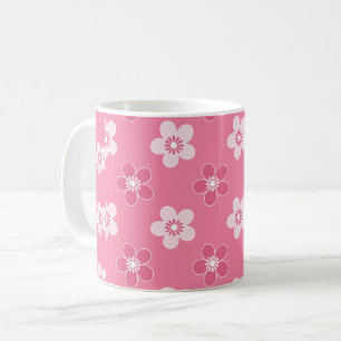 einfaches florales festes rosa Muster retro kleine Kaffeetasse
