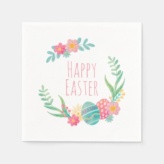 Einfaches florales Glück Ostern | Serviette (Vorderseite)