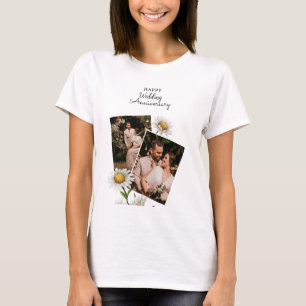 Einfaches Florales Glückliches Hochzeit-Jahrestag  T-Shirt