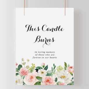 Einfaches Florales Grünlaub Dieses Kerzen Brennt S Poster