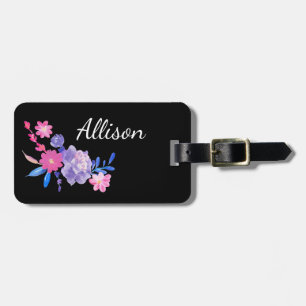 Einfaches florales Monogramm in Wasserfarbe Gepäckanhänger