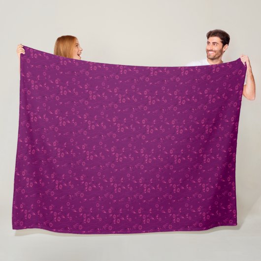 Einfaches florales Muster Retro Burgund Fleecedecke (Beispiel)