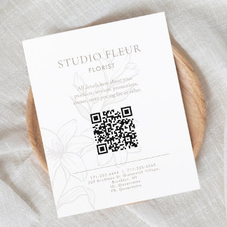 Einfaches florales QR-Marketing für kleine Unterne Flyer