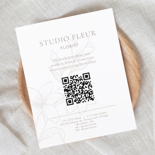 Einfaches florales QR-Marketing für kleine Unterne Flyer