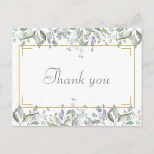 Einfaches Florales Skript Geschäft Danke Postkarte