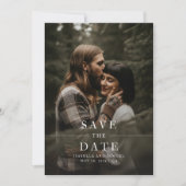 Einfaches Forest Boho Foto Hochzeit speichern das Einladung (Vorderseite)