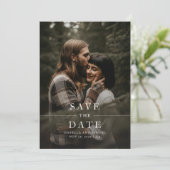 Einfaches Forest Boho Foto Hochzeit speichern das Einladung (Stehend Vorderseite)