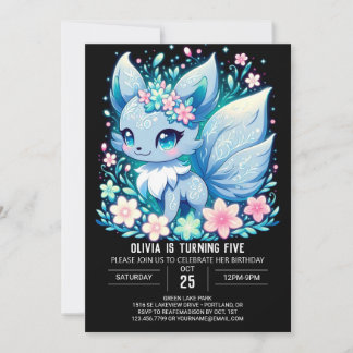 Einfaches Forest Fox Digitaler Geburtstag Einladung